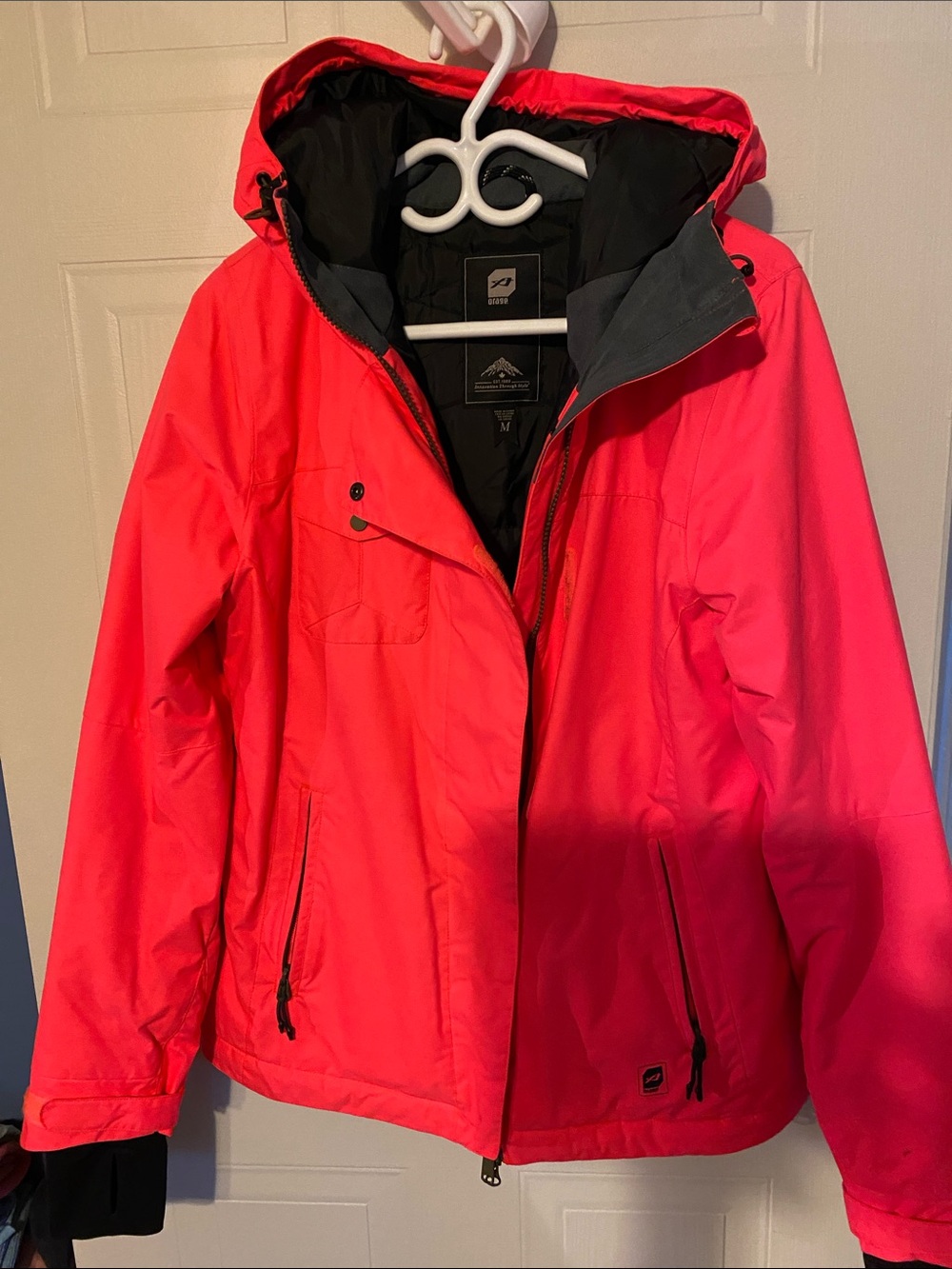 Orage Women's Waterproof Ski Jacket with Hood, orange color